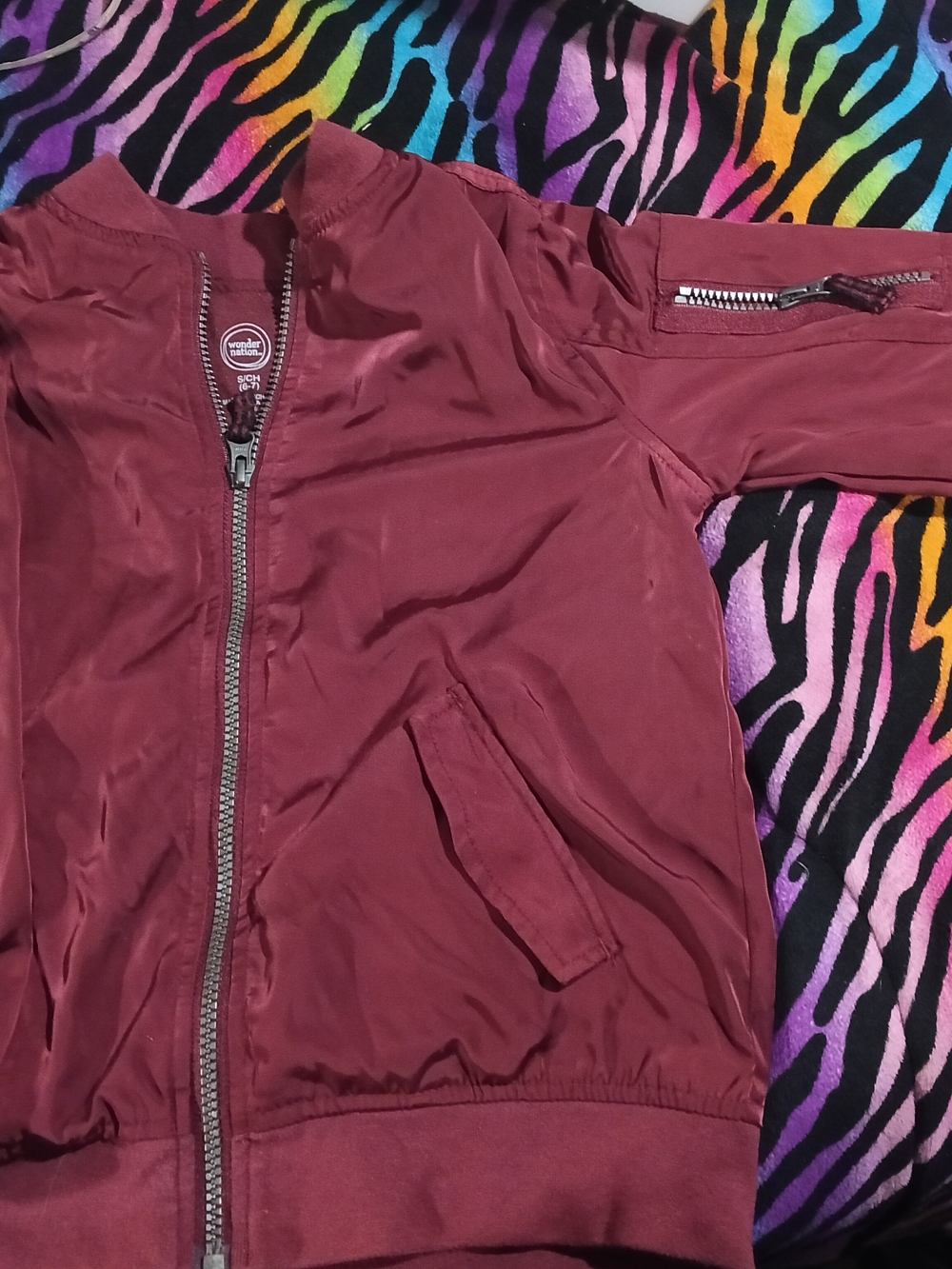wonder nation Maroon Bomber Jacket